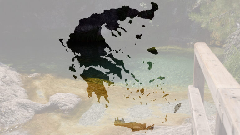 Grafika z Vantres tou Dia, czyli jedną z atrakcji obozu młodzieżowego do Grecji