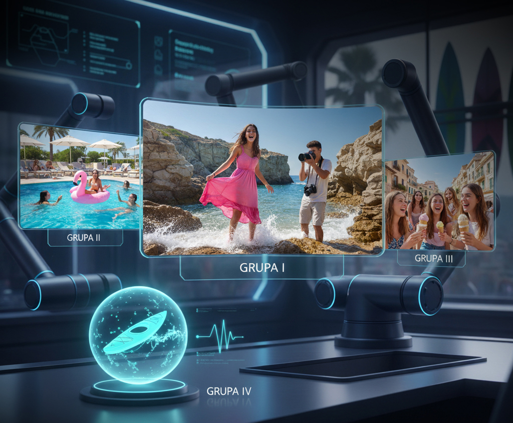 Infografika informująca, że każda grupa realizuje inny program w tym samym czasie