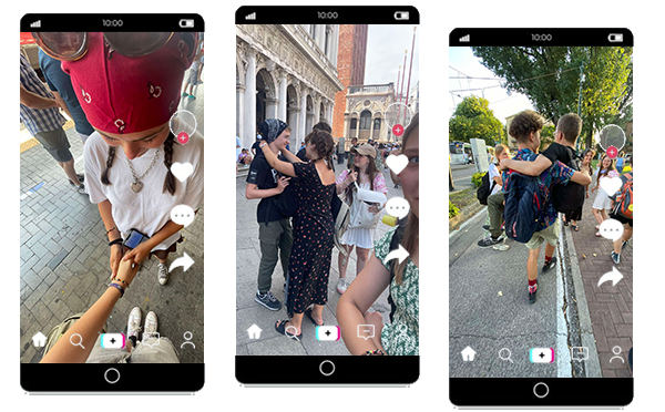 Infografika ze screenami z TikToka prowadzonego przez uczestników Ery Wyzwań